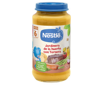 Tarrito de ternera a la jardinera de la huerta a partir de 6 meses NESTLÉ 250 g. Tarrito de ternera a la jardinera de la huerta a partir de 6 meses NESTLÉ 250 g.