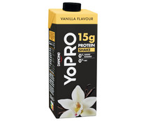 Batido con sabor a vainilla, sin azúcares ni grasa y con alto contenido en proteinas YOPRO de Danone 250 ml.