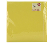 Servilletas de papel desechables amarillas 38 x 38 cm ACTUEL 50 uds.