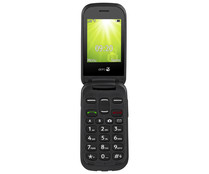 Teléfono móvil uso fácil DORO 2404 negro, pantalla 6cm (2.4"), cámara, botón SOS, linterna.