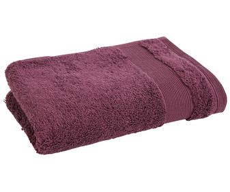 Toalla lisa de tocador color morado, 650g/m², ACTUEL. Toalla lisa de tocador color morado, 650g/m², ACTUEL.