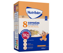 Papilla en polvo con 8 cereales, con un toque de miel, a partir de 6 meses NUTRIBÉN 1000 g.