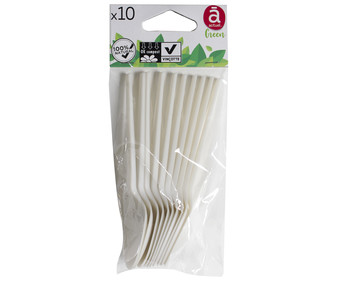 Cucharillas desechables compostables, 10 unidades ACTUEL. Cucharillas desechables compostables, 10 unidades ACTUEL.