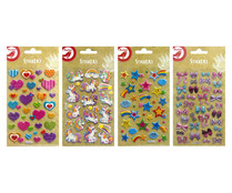 Pack de pegatinas brillantes para decorar manualidades y trabajos, PRODUCTO ALCAMPO.