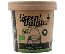 Tarrina de helado de nata, elaborado con leche ecológica de vaca GREEN! DALATE 350 ml.