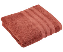 Toalla lisa de ducha, 100% algodón, densidad de 500g/m², color teja, ACTUEL.