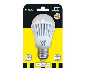 Bombilla led esférica 7W, con casquillo E27 (grueso) y luz cálida DAYRON. Bombilla led esférica 7W, con casquillo E27 (grueso) y luz cálida DAYRON.
