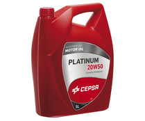 Aceite sintético para vehículos con motores de gasolina o diésel CEPSA PLATINUM 5 litros.