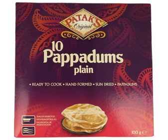 Pappadums natural 100 gramos Pappadums natural 100 gramos