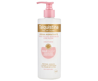 Crema hidratante de uso diario para pieles sensibles con picor TALQUISTINA 400 ml.