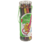 Bote de 18 lápices para colorear, con cuerpo extra-ancho (MAXI) y de diferentes colores PRODUCTO ALCAMPO.