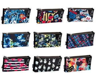 Estuche triple 12x22x3,5cm, varios diseños disponibles CAMPRO.
