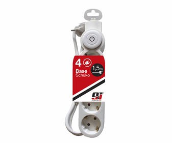 Base 4 tomas con interruptor 3x1,5mm 1,5m blanca, NINE&ONE. Base 4 tomas con interruptor 3x1,5mm 1,5m blanca, NINE&ONE.
