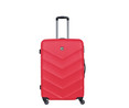 Maleta grande de viaje rígida de color rojo de 75 cm y 4 ruedas ABS, AIRPORT ALCAMPO.