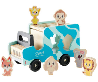 Camión de Leo Safari de madera con 6 animales, 20cm. ONE TWO FUN ALCAMPO. Camión de Leo Safari de madera con 6 animales, 20cm. ONE TWO FUN ALCAMPO.