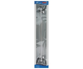 Toallero con forma de barra de PVC con acabado cromado TOYMA Estrella. Toallero con forma de barra de PVC con acabado cromado TOYMA Estrella.