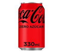 Refresco  de cola Zero sin azúcar COCA COLA lata de 33 cl.