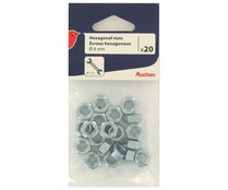 Tuerca hexagonal de 8 milímetros, 20 unidades, PRODUCTO ALCAMPO. Tuerca hexagonal de 8 milímetros, 20 unidades, PRODUCTO ALCAMPO.