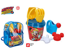 Mochila de Mickey Mouse con juguetes de playa, cubo, pala, rastrillo y accesorios, DISNEY.