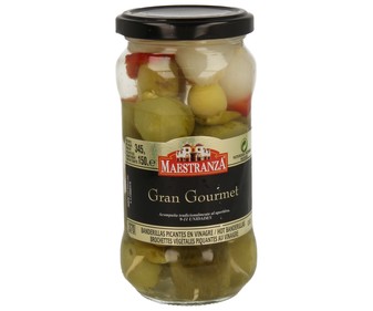 Banderillas picantes en vinagre MAESTRANZA GRAN GOURMET frasco de 150 g. Banderillas picantes en vinagre MAESTRANZA GRAN GOURMET frasco de 150 g.