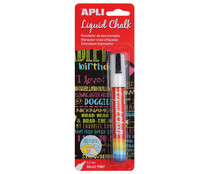 Rotulador de tiza borrable color blanco, 5,5mm., Liquid Chalk APLI.