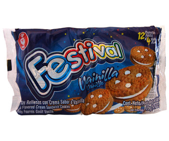 Galletas rellenas de vainilla 165 gramos Galletas rellenas de vainilla 165 gramos