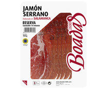 Jamón curado reserva (curación de 14 meses), cortado en cómodas lonchas BOADAS 100 g.