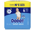 Pañales talla 6, para niños de 13 a 18 kilogramos DODOT Bebé-seco 60 uds.