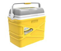 Nevera portátil rígida 30 litros con asa, diseño retro color amarillo, PINNACLE.