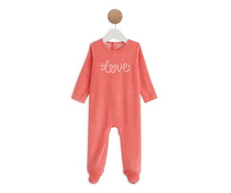Pijama pelele de terciopelo para bebé IN EXTENSO, talla 56. Pijama pelele de terciopelo para bebé IN EXTENSO, talla 56.