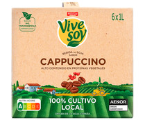 Bebida de soja de origen 100% local, con sabor a capucchino VIVESOY de Pascual 6 x 1 l.
