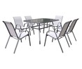 Conjunto de muebles de jardín 6 plazas con mesa y 6 sillas de acero color blanco/gris, Elia KACTUS REPUBLIC.