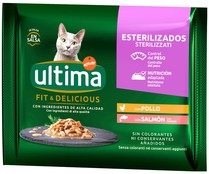 Alimento para gatos esterilizados ULTIMA 4 uds. x 85 g.