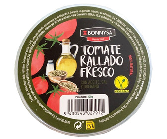 Tomate rallado con orégano BONNYSA Tarrina de 200g. Tomate rallado con orégano BONNYSA Tarrina de 200g.