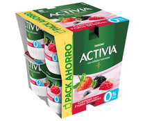 Bífidus desnatado (0% materia grasa) y con sabor a frutos silvestres ACTIVIA Cremoso de Danone 8 x 120 g.