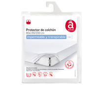 Protege colchón rizo impermeable, 75% algodón, 25% poliéster, transpirable, 200 centímetros ACTUEL.