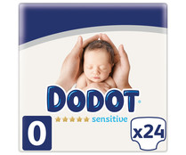 Pañales talla 0 para reciend nacidos de menos de 3 kilogramos DODOT Sensitive 24 uds.