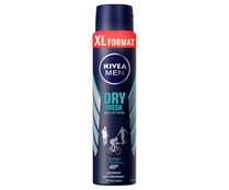 Desodorante en spray para hombre con protección anti transpirante y anti bacteriana NIVEA Men dry fresh 250 ml.