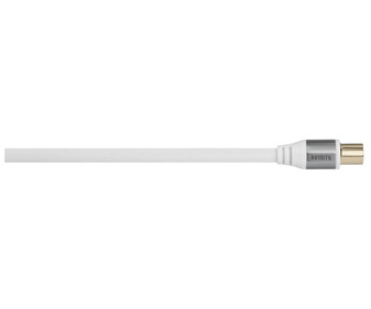 Cable HAMA de antena macho macho, 1,5 metros, terminales dorados, color blanco. Cable HAMA de antena macho macho, 1,5 metros, terminales dorados, color blanco.