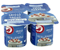 Yogur al estilo griego con pulpa de fresa PRODUCTO ALCAMPO 4 x 125 g.