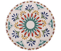 Plato llano de loza decorada acabado brillo, 26cm. Coimbra SANTA CLARA.