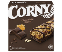 Barritas de cereales con chocolate negro CORNY 6 x 23 g.