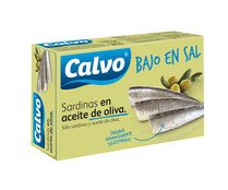 Sardinas en aceite de oliva bajo en sal CALVO 84 g.