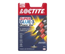 Pack de 3 pegamentos instantáneos LOCTITE Super Glue 3 Power Gel, 3x1g.