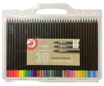 Caja de 36 lápices de colorear, pastel, flúor y metal, PRODUCTO ALCAMPO.