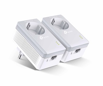 Kit Extensión de red Powerline TP-LINK TL-PA4010P KIT, AV600, hasta 600Mbps, puerto Ethernet, enchufe incorporado.