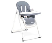 Trona plegable INTERBABY regulable en 3 posiciones, arnés de 5 puntos, color gris.