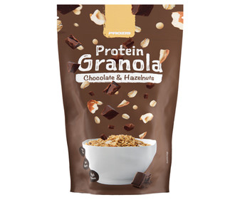 Cereales granola con extra de proteínas, chocolate y avellanas PROZIS 275 g. Cereales granola con extra de proteínas, chocolate y avellanas PROZIS 275 g.