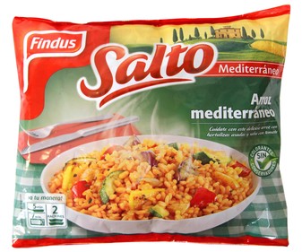 Bolsa de arroz mediterráneo con salsa de tomate SALTO de Findus 500 g. Bolsa de arroz mediterráneo con salsa de tomate SALTO de Findus 500 g.