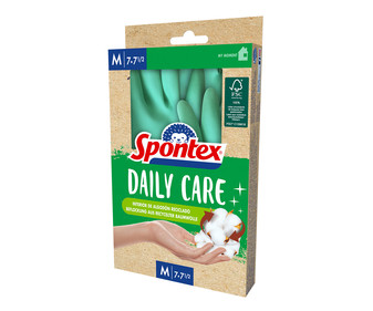 Guante de látex (interior de algodón reciclado) talla M 7-7 1/2 SPONTEX DAILY CARE Guante de látex (interior de algodón reciclado) talla M 7-7 1/2 SPONTEX DAILY CARE